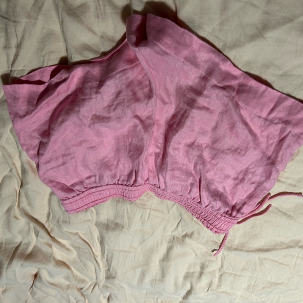 Pink Linen Shorts
